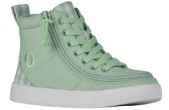 FINAL SALE - Green Gingham BILLY Classic Lace High Tops
