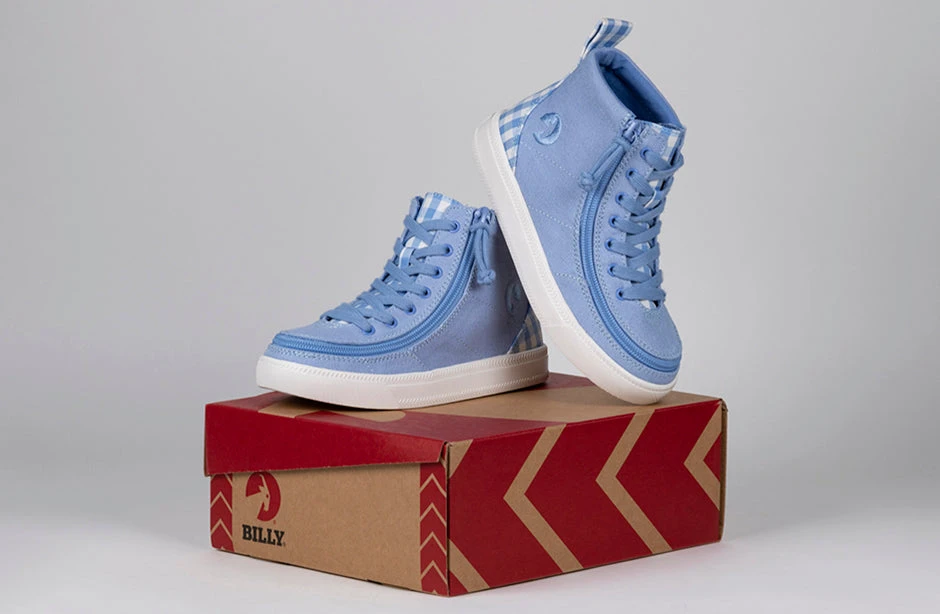 FINAL SALE - Blue Gingham BILLY Classic Lace High Tops 8 FINAL SALE - Blue Gingham BILLY Classic Lace High Tops - Image 8