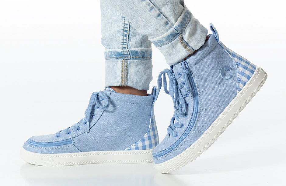FINAL SALE - Blue Gingham BILLY Classic Lace High Tops 9 FINAL SALE - Blue Gingham BILLY Classic Lace High Tops - Image 9