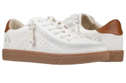 FINAL SALE - Women's White (Brown Mustache) BILLY Low Sneakers