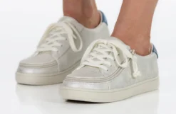 FINAL SALE - Women's White (Navy Mustache) BILLY Sneakers -Cheap BILLY Store BW22128 101 studio standing 2 940x614 cf107de2 1f20 464f b2e8 c2146f532815