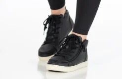 FINAL SALE - Women's Black BILLY Sneaker Lace Mid Tops -Cheap BILLY Store BW22135 001 studio standing 2 940x614 6ed14d79 c7fe 459a a0be ee716a42eceb