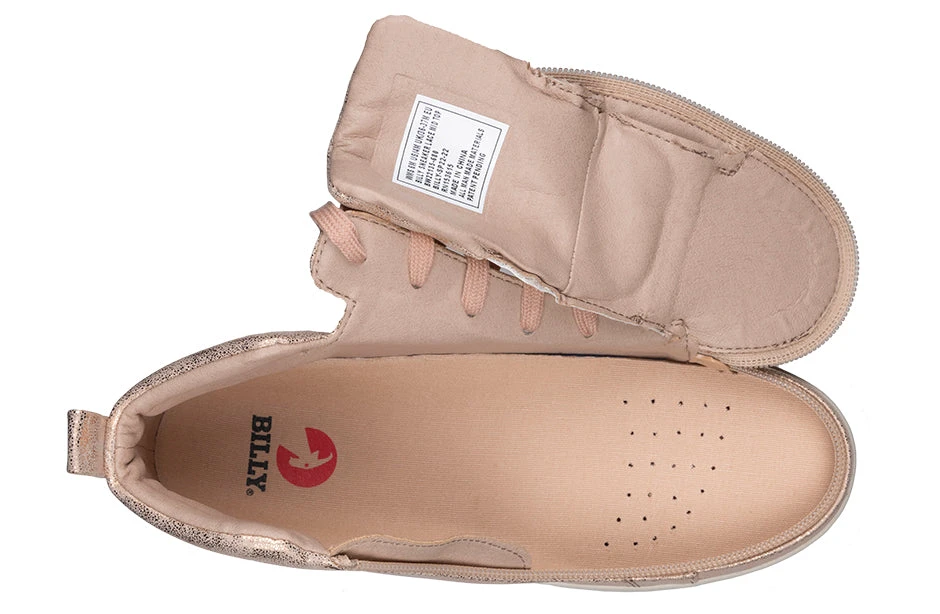 FINAL SALE - Women's Rose Gold BILLY Sneaker Lace Mid Tops 4 FINAL SALE - Women's Rose Gold BILLY Sneaker Lace Mid Tops - Image 4